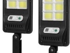 Set x 2 Lampa cu Incarcare Solara 150W, 120 LED-uri COB, telecomanda